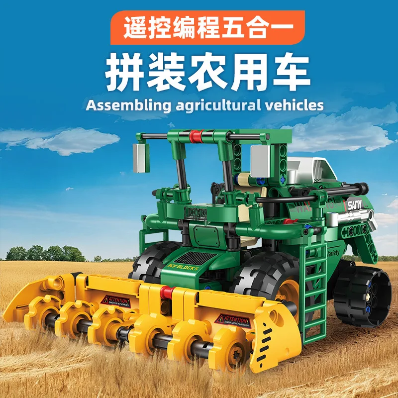 

New 96234 331pcs 5IN1 MOC Technical Remote Control Farm Tillage Vehicle Building Blocks Bricks Toys for Children Birthday Gift