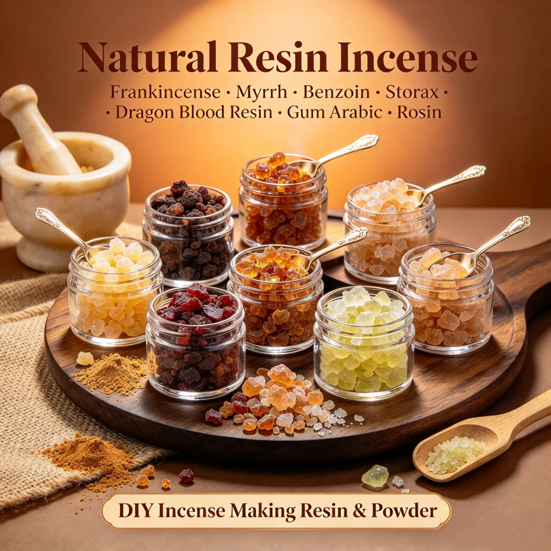 Natural Resin Incense: Frankincense Myrrh Benzoin Storax Dragon Blood Resin Gum Arabic Rosin, DIY Incense Making Resin & Powder
