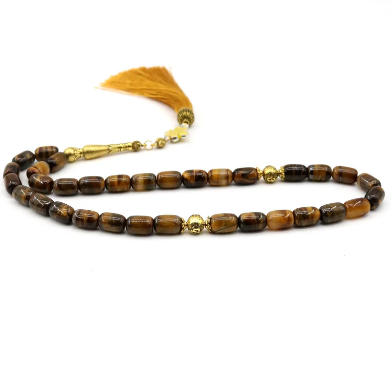 Islamic Tabish Agate Creative Bracelet Dream Natural Stone Muslim Red Tabish Fringe Men's Jewelry Misbah Gift 33 beads