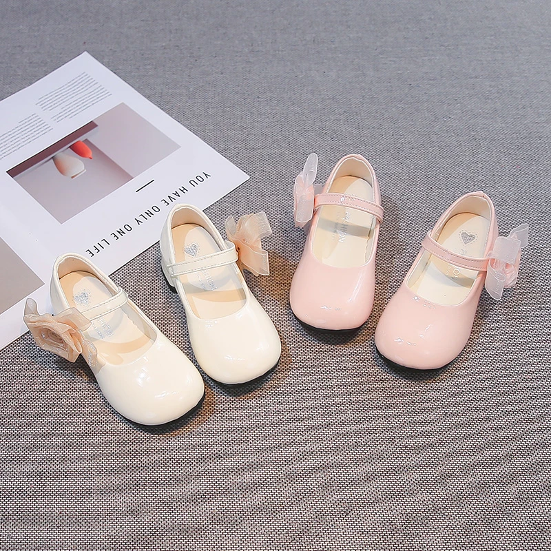 Girls Leather Shoes Princess Style Kids Princess Shoes Sweet Flowers 2026 Brand New Children Dance Shoes for Party Wedding
