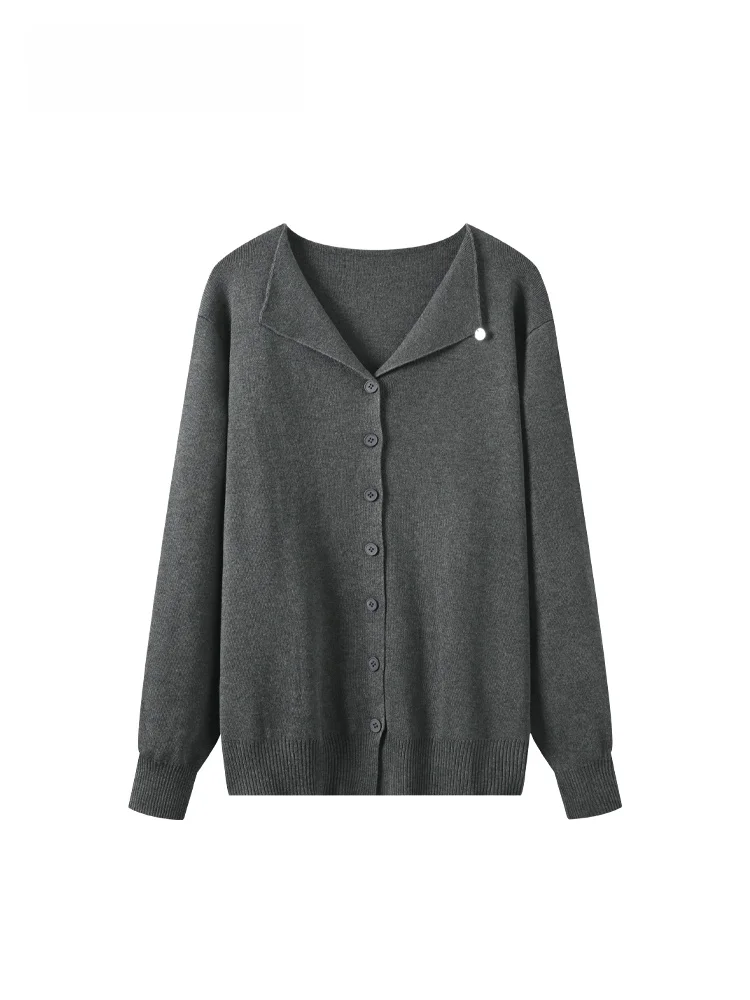 

Cara CLUB plus Size Long Sve V-Ne Knitwear Women's Faionable Spring Inner Wear Ele Age-Defng Open irt Top