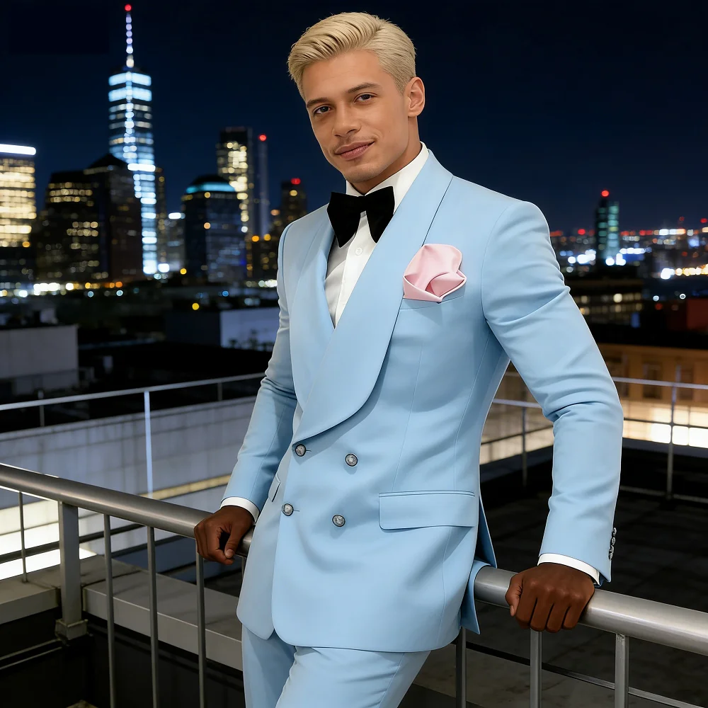 

Italian Design Customizable Men's Wedding Terno with Rose Jacket Smoking Suit 2-Piece Set (Coat + Pants)