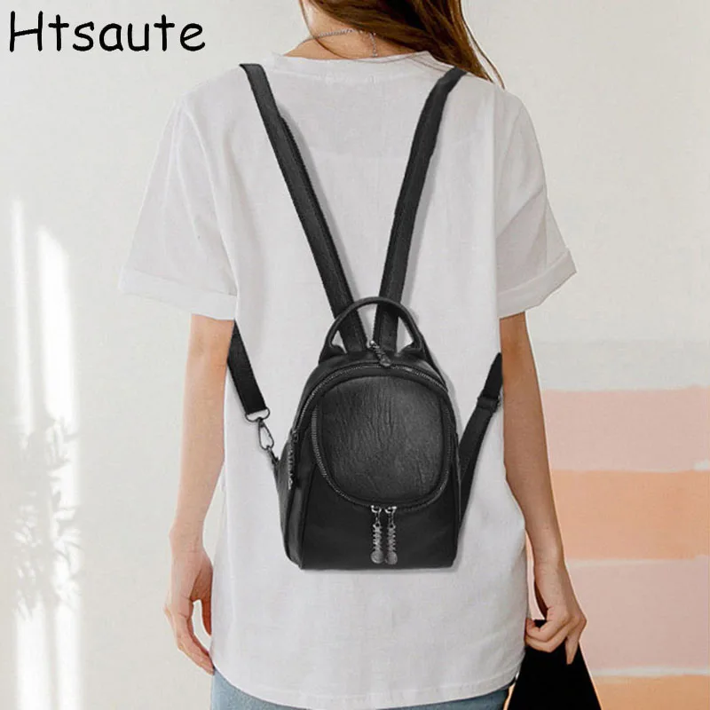 

Fashionable and Casual Solid Color PU Waterproof and Wear-resistant Large Capacity Women Backpacks for Commuting and Traveling