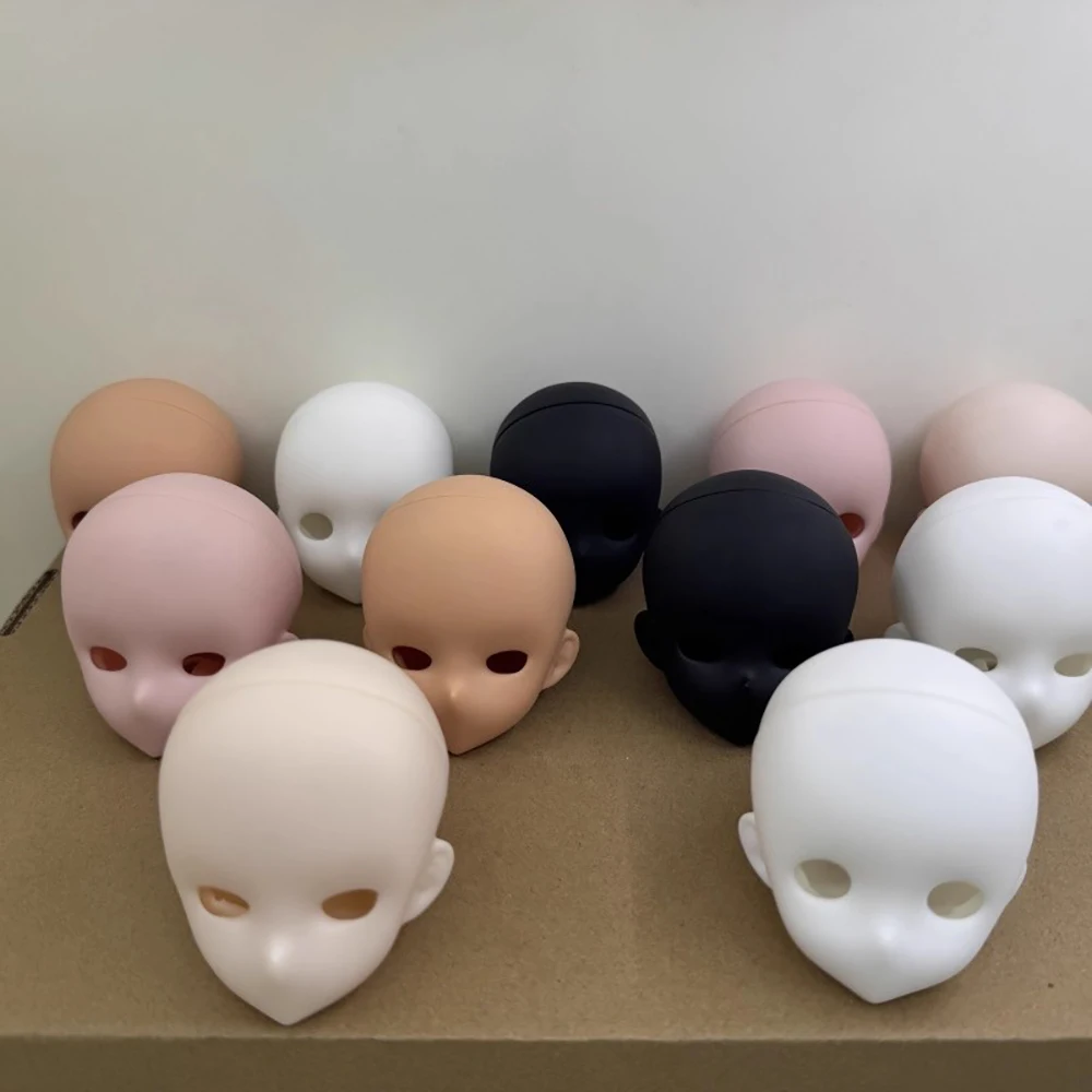 New 1/6 BJD Doll Head No Makeup Anime Vinyl material Doll Lovely DIY Practice Makeup Model Gifts