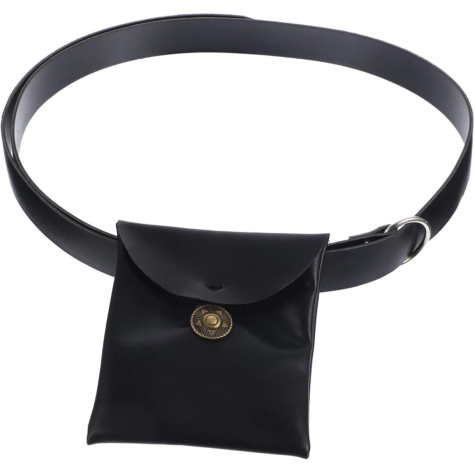 

Medieval Faux Pouch Renaissance Black Bag Clutch Purse Cosplay Pirate Party Favor Men PU Waist Bag Storage