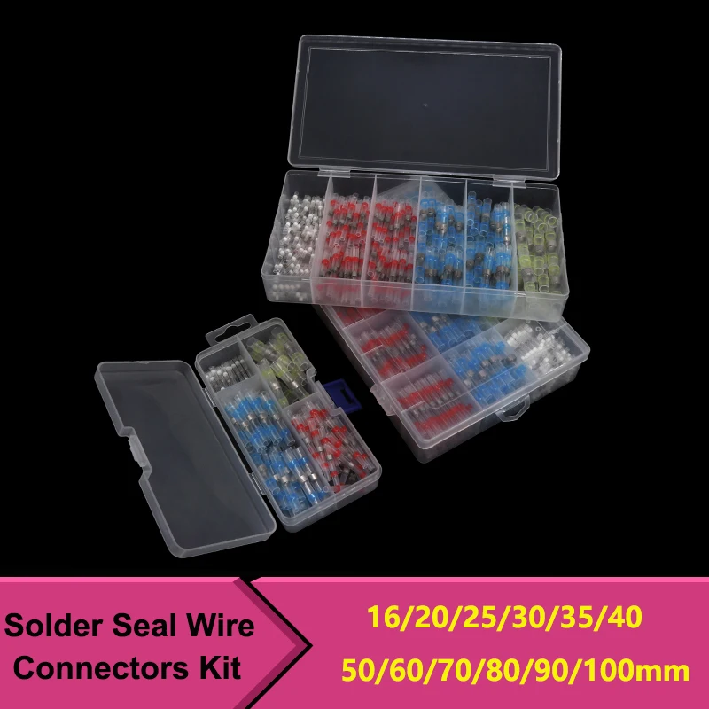 

1/3/5 Boxed Solder Seal Wire Connector 3:1 Heat Shrink Sealed Insulated Butt Splice Terminal Waterproof Butt Connectors kit