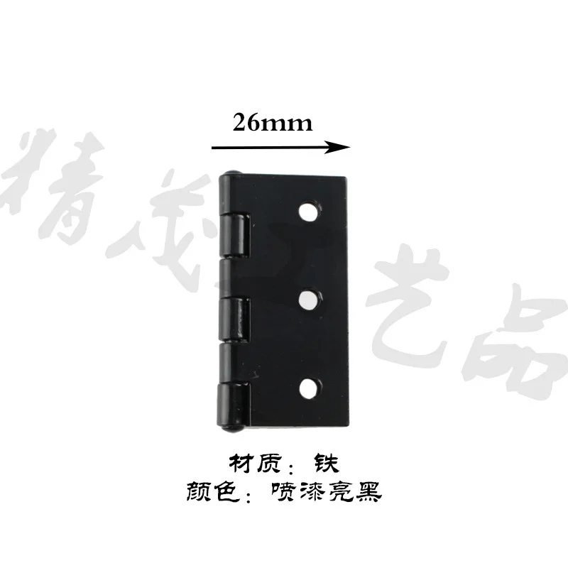 Thickened spray paint black 2 inch wooden box gift box packaging accessories large hinge cabinet hinge 51 * 46mm