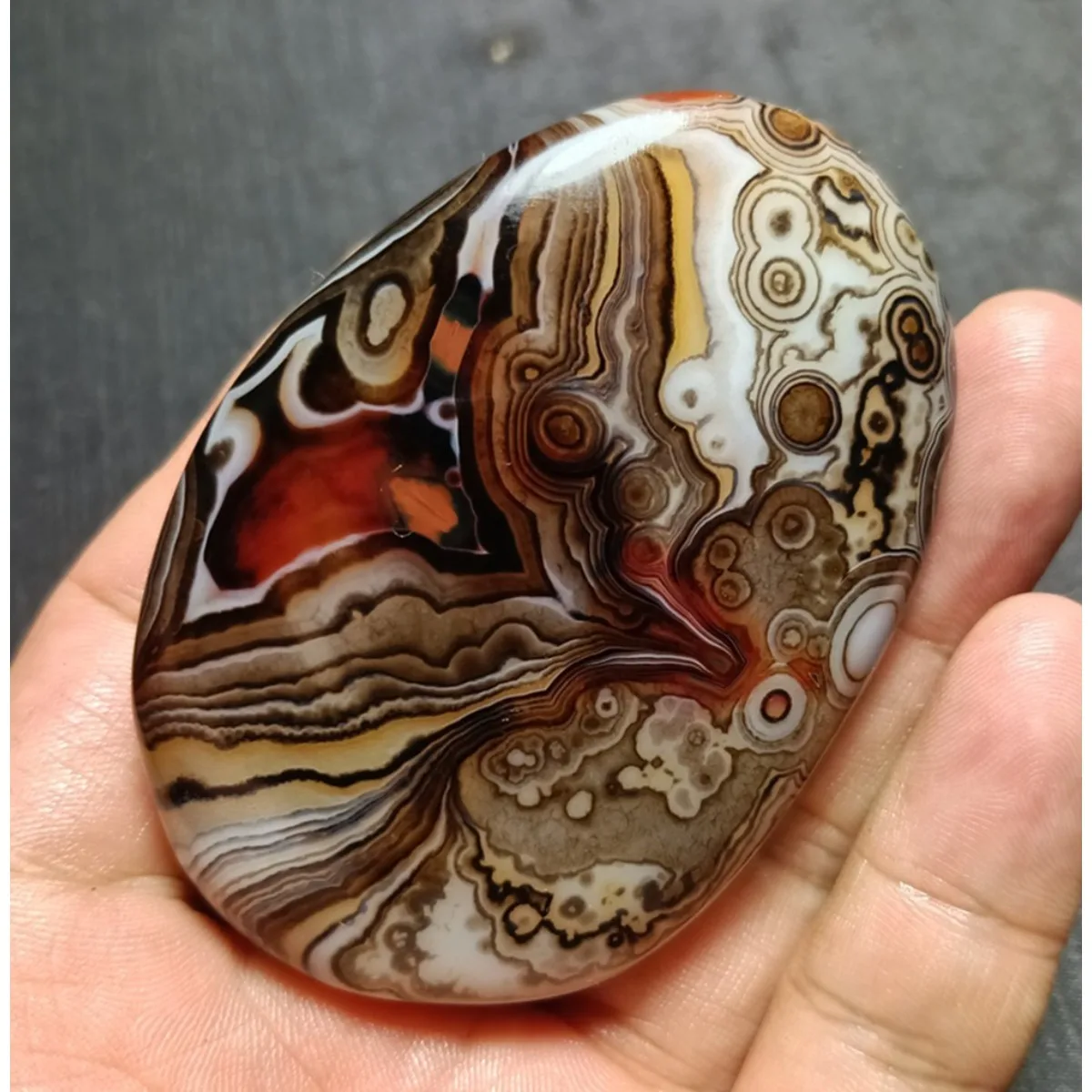 Colorful Pattern Color Gradient Banded Agate, Tumbled Polished Stone, Jewelry Making, Natural Stone, Crystal Collection