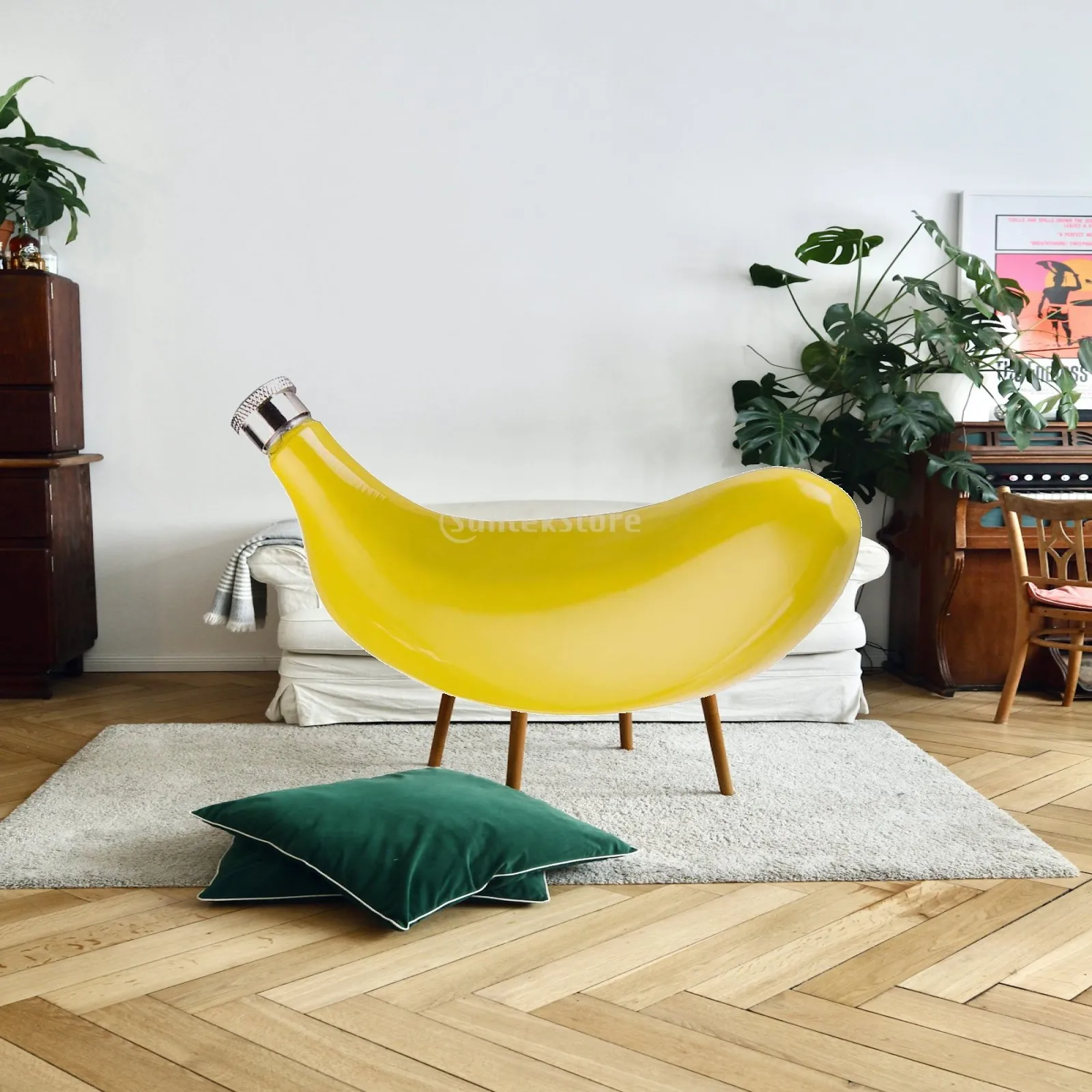 Hidden Banana Hip Flask 150ml Stainless Steel Mini Drink Bottle Pocket Flask for Concert Picnic Travel