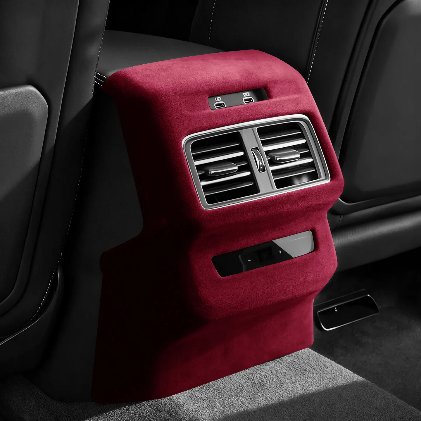 For Audi Q5L 2026 ABS Alcantara Rear Air Conditioning Vent Anti Kick Frame