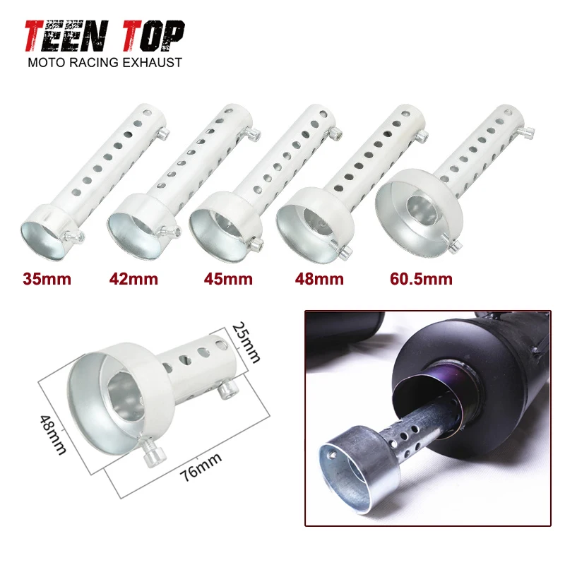 35mm/42mm/45mm/48mm/60mm Universal Motorcycle Exhaust DB Killer Muffler Noise Sound Eliminator Exhaust System Sound Adapter Part