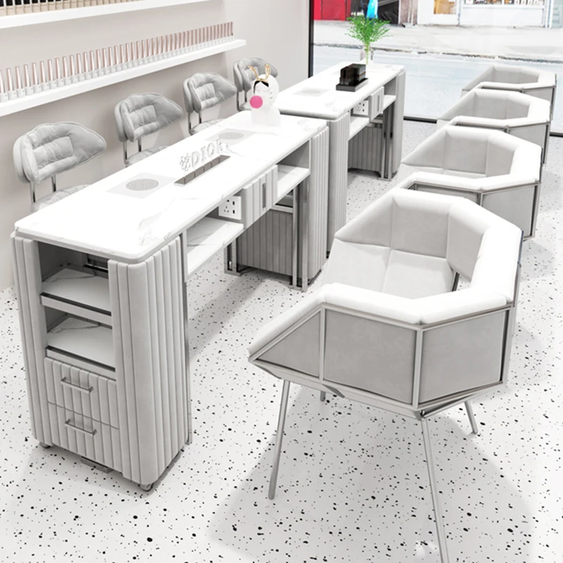 Japanese Marble Nail Desk Table Salon Furniture Beauty Salon Manicure Nails Professional Equipment Manicure Moveis Furniture