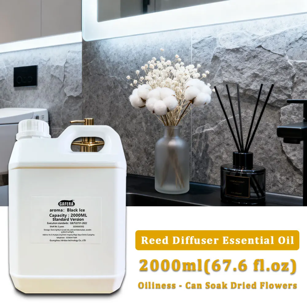 GAFERA 2000ML (67.6 fl.oz) Black Ice/Shangri-La Diffuser Oil Refill Essential Oils - For Reed Diffuser & Fireless Aroma Diffuser