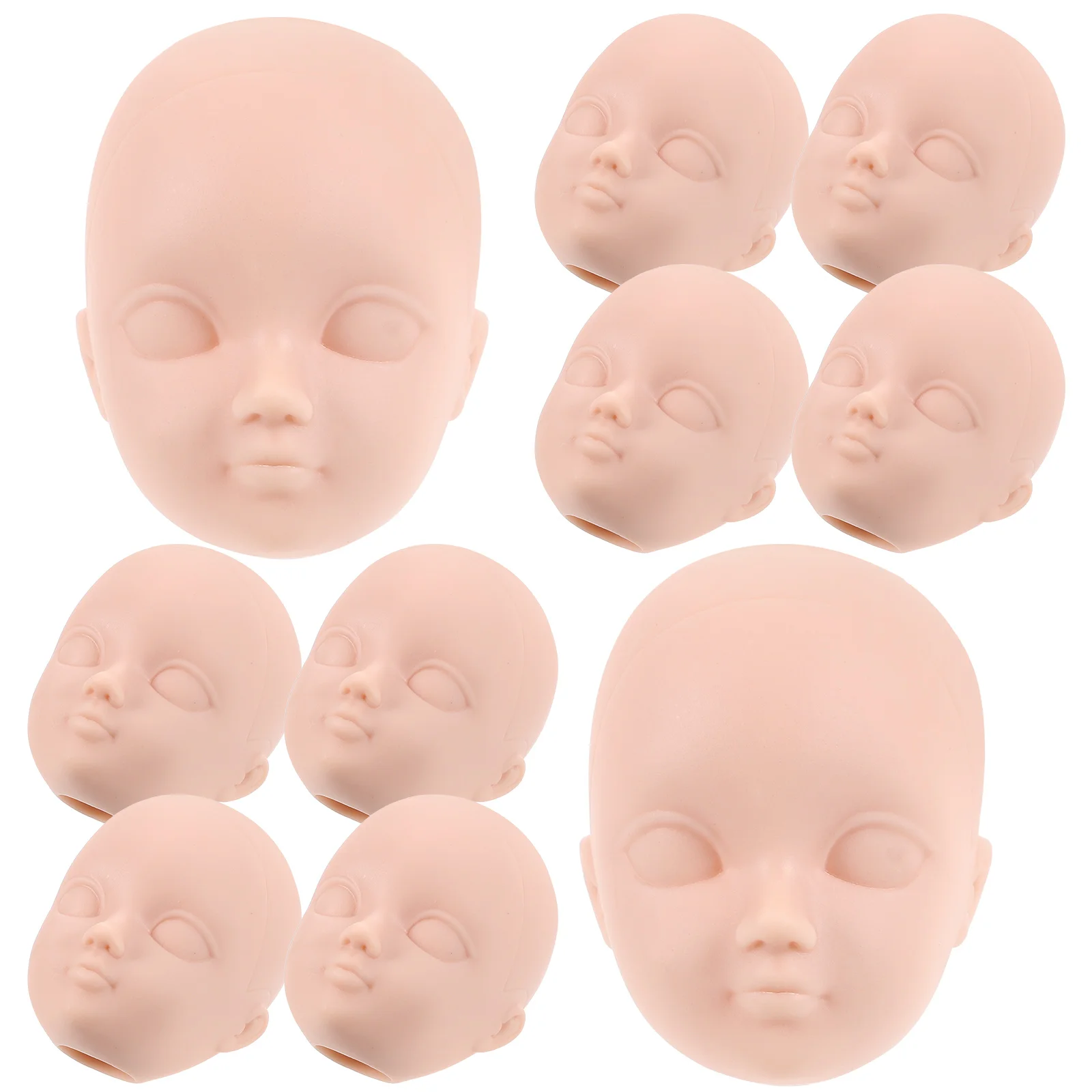 

10 Pcs Dress up Head Sturdy Tiny Heads Repair for Crafts Plastic Small Decor Accessory Fake Decoration DIY