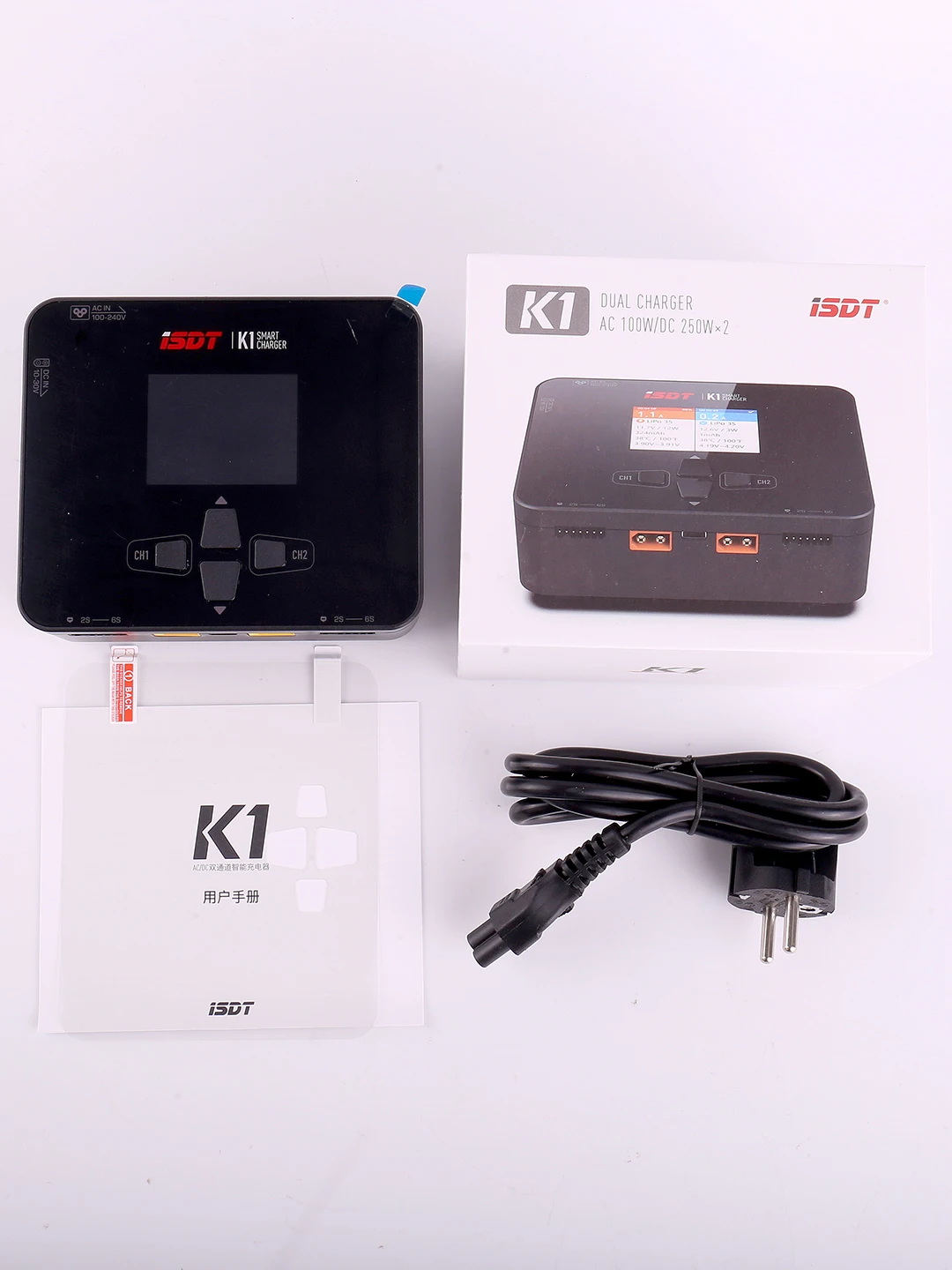 

ISDT K1 AC 100W DC 250W/10Ax2 Dual Channel Balance Charger Discharger for Lipo LiFe LiHv Battery