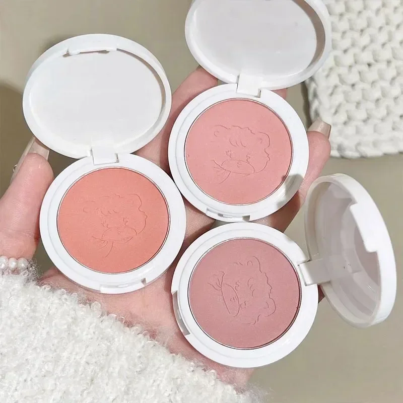 น่ารัก Powder Blusher พีชสีชมพู Blusher Face Cheek Tint Blush Natural Matte Brightening Rouge Face Contour แต่งหน้าเครื่องสําอาง