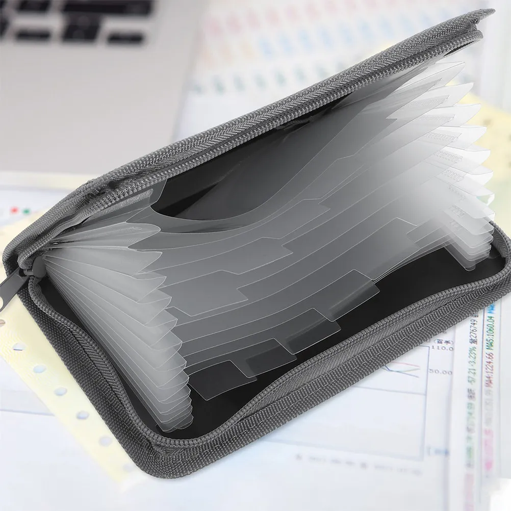 

A6 Mini Accordion Folder Multi-Layer Zipper Document Organizer Portable Receipt Storage Expanding File Holder Office Supplies