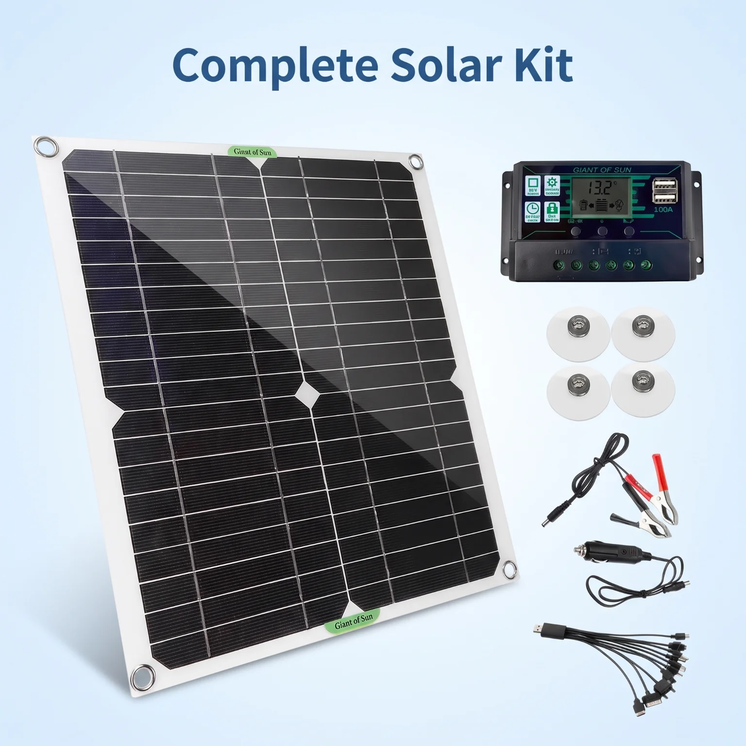 400Wのポータブルソーラーパネルキット。100Aの充電コン - Rv Solar Kit 400W のレビューと価格