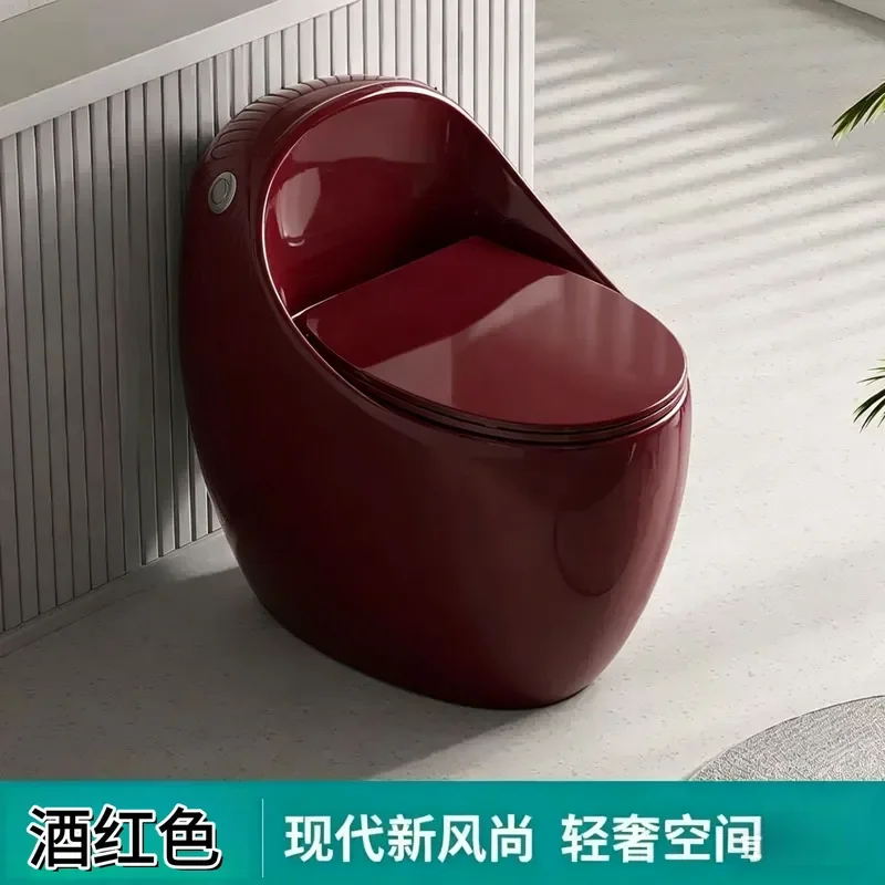for Burgundy Egg Shaped Siphon Toilet Large Diameter Creative Bathroom Fixture Small Apartment Home Decor Modern Sanitary