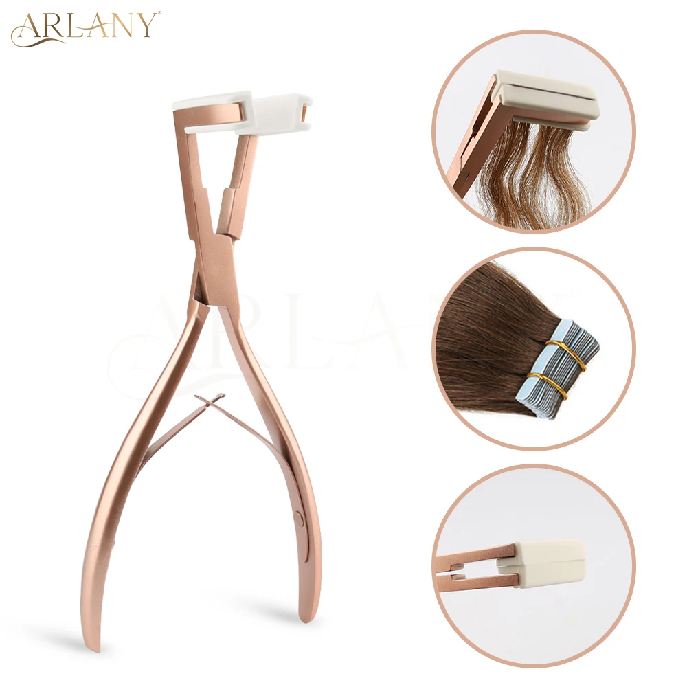 Alicate de extensão de cabelo ARLANY para fita em extensões de cabelo Alicate de vedação de extensão de cabelo com mandíbulas de almofada de silicone