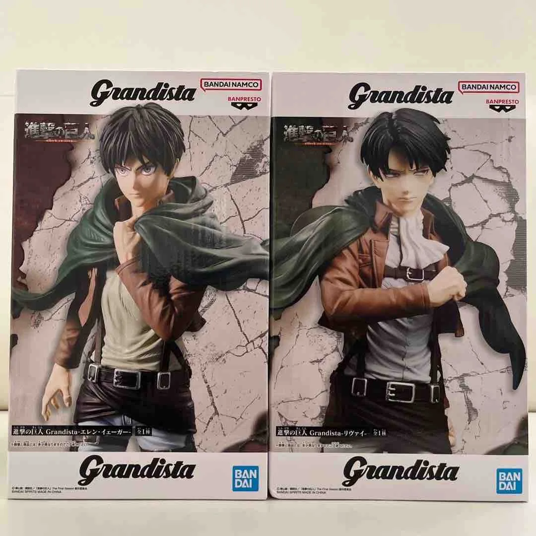 

In Stock Genuine BANPRESTO Grandista Attack on Titan Eren Jaeger Levi Ackerman Figure Anime Model Toy