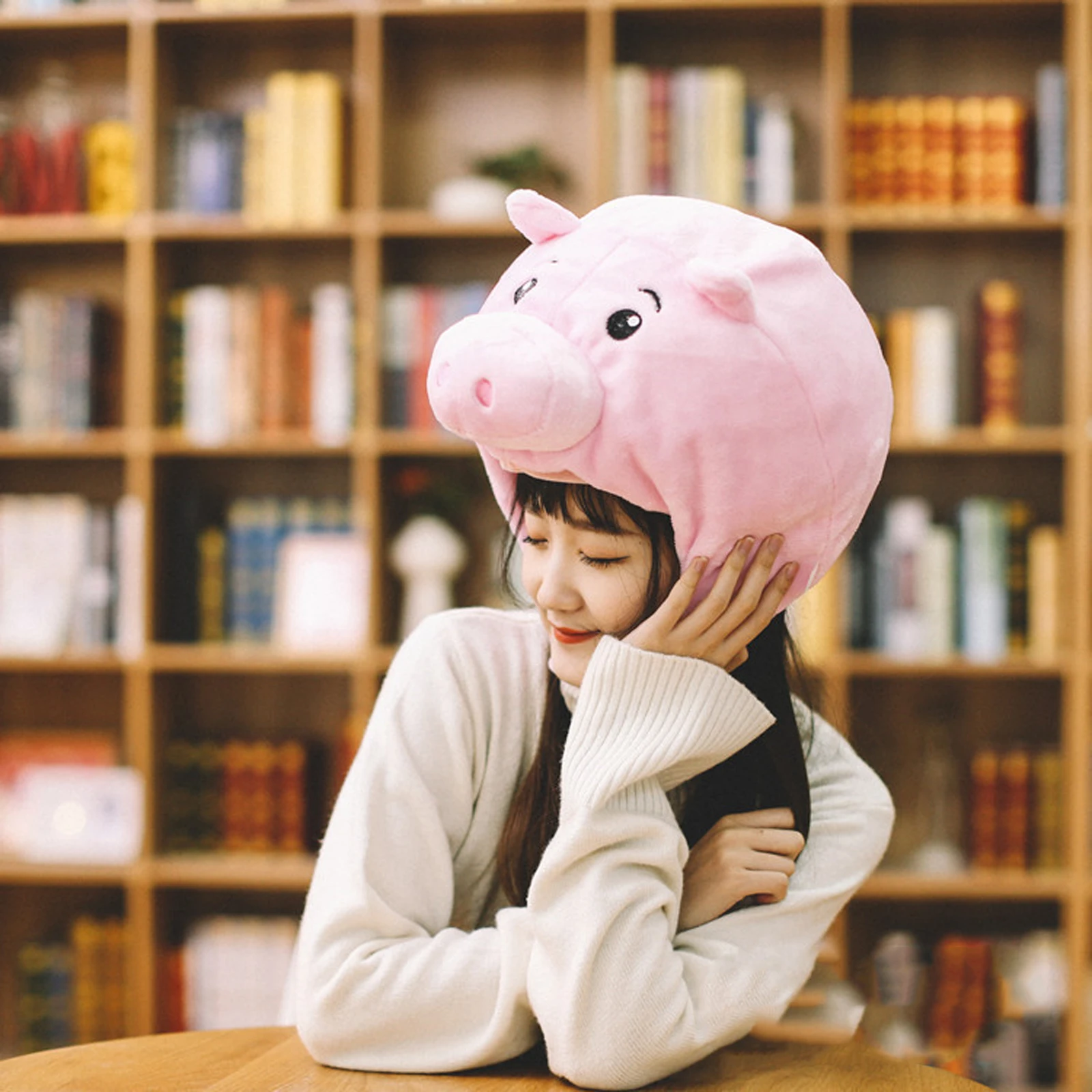 

1pc Funny Pig Hat Stuffed Cap for Photography Booth Props Party Favor Photo DIY Selfie Accessory Comfortable