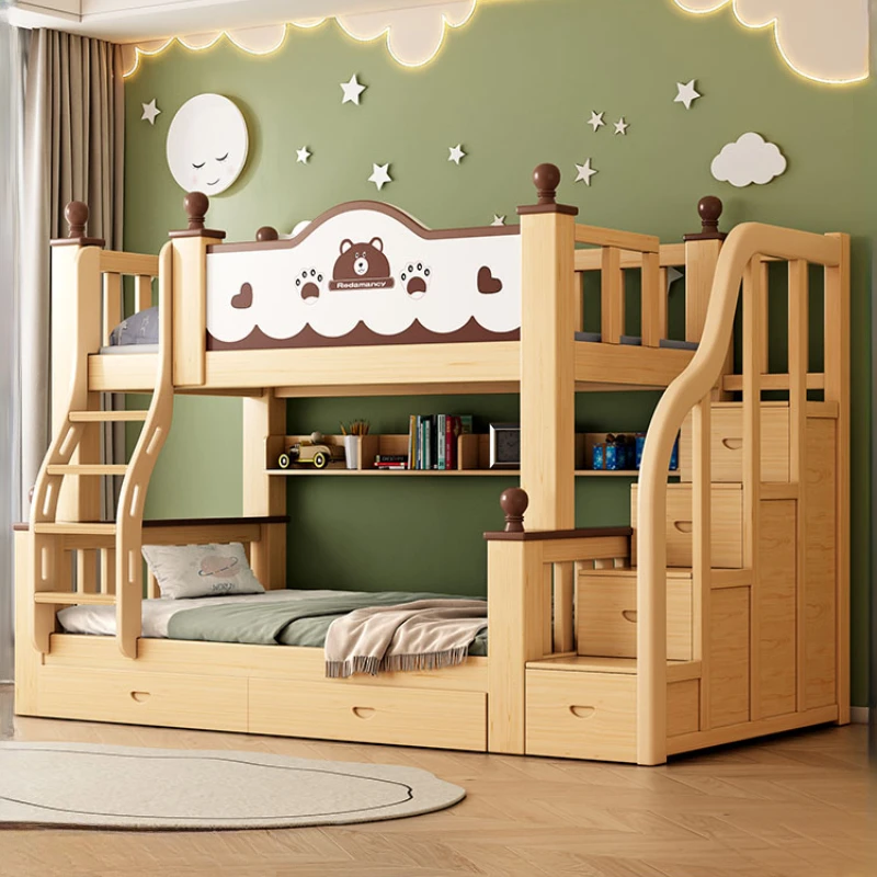 

Modern Drawers Bunk Beds Headboard Nordic Children Frame Bunk Beds Luxury Modern Cama Montessoriana Infantil Bedroom Furniture