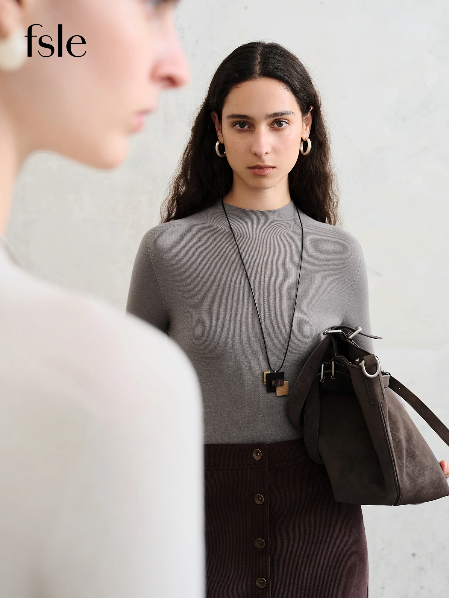 Premium German Biella Wool Women's Thermal Mock Neck Shirt