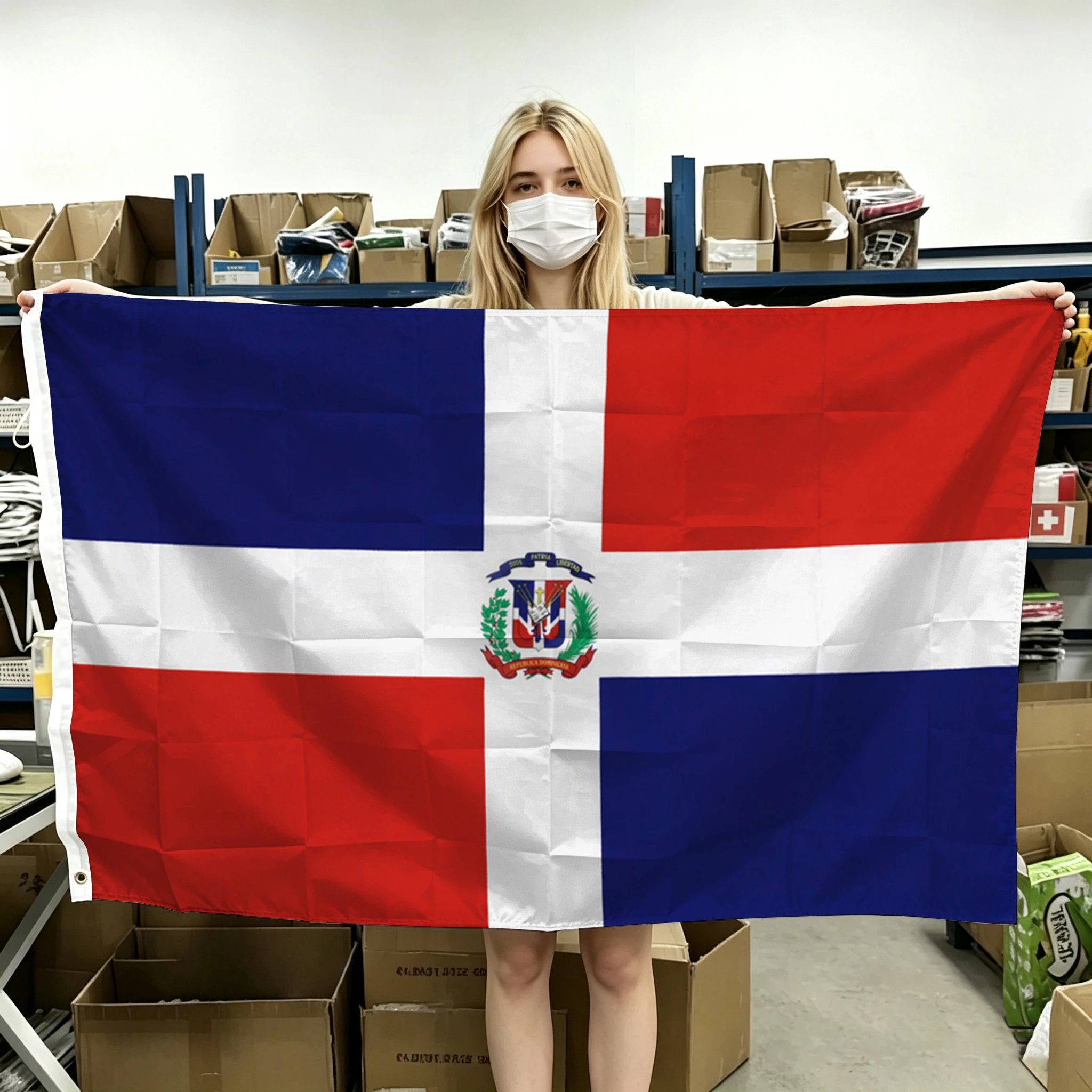 60x90cm 90x150cm 120x180cm Dominican Republic Flag National Tapestry Polyester Banner With Brass Grommets For Wall Decor