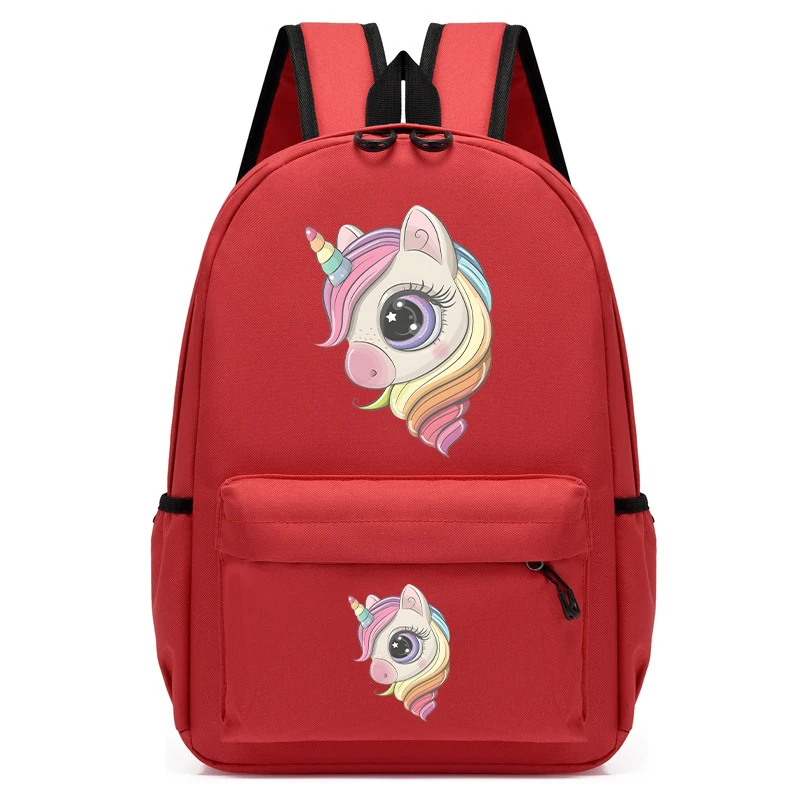 Mochila escolar con estampado de caballos de dibujos animados para niños, bolso escolar de animales de Anime, mochila de regreso a la escuela, bolsas de guardería Kawaii