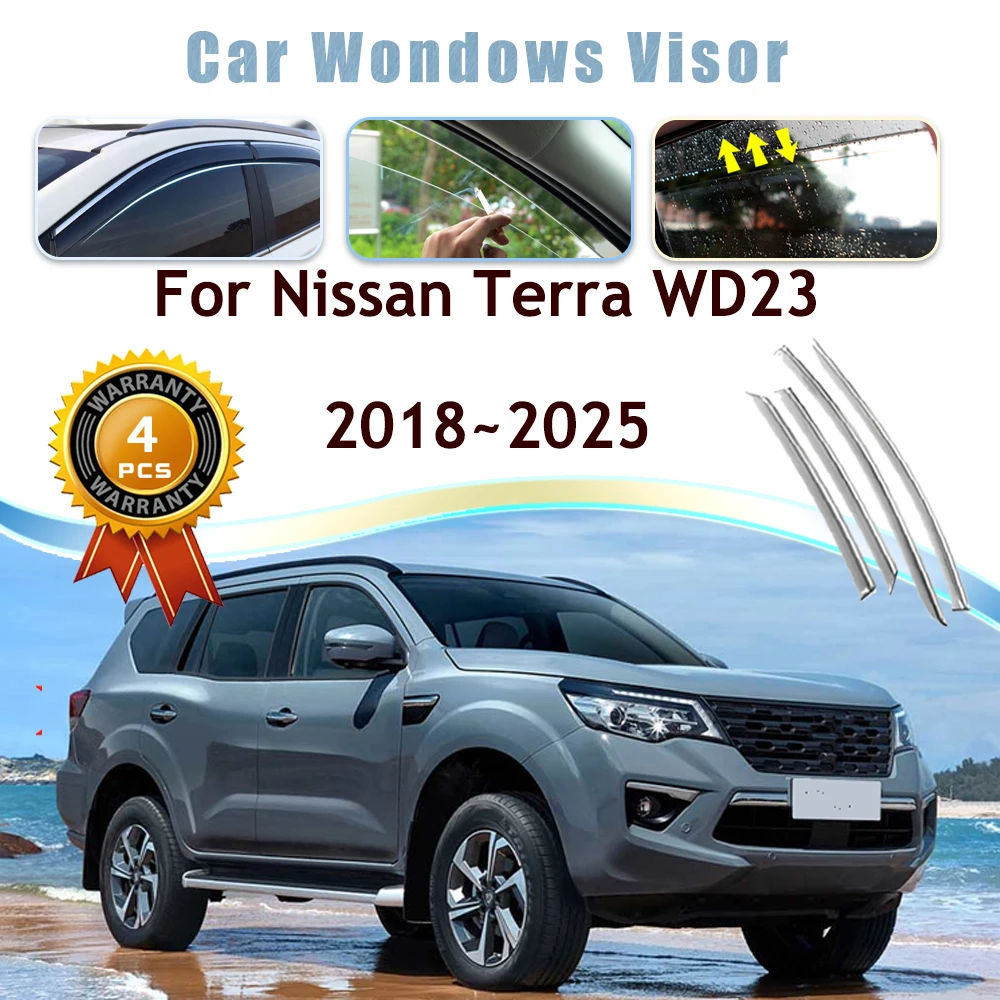 

Car Window Visors For Nissan Terra Fengdu Oting Paladin WD23 2018~2025 Waterproof Guard Deflectors Windshields Carro Accessories