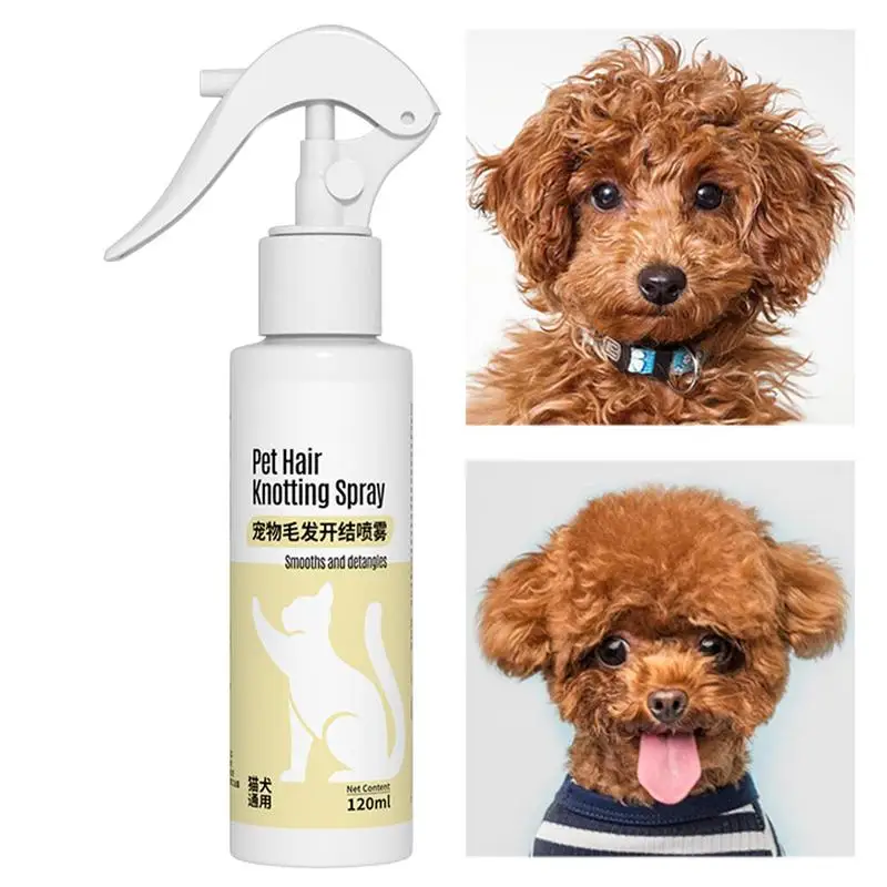 

120ml Dog Detangler Spray Leave-In Pet Hair Dematting Conditioner Wash Free Brushing Mist Spray Cat Pet Grooming Supplies