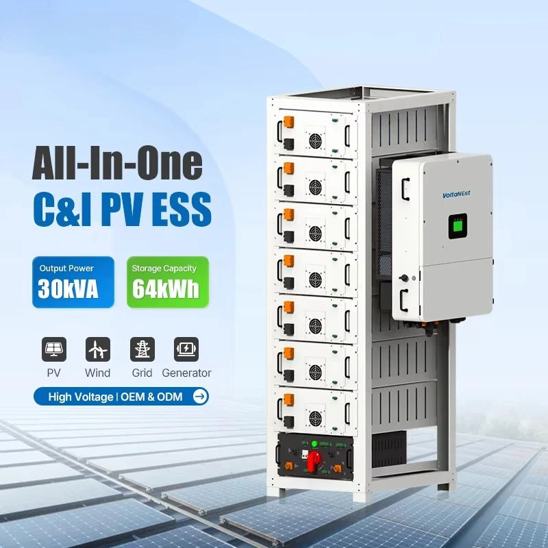 Custom 30kw 64kwh 100KWH Lifepo4 Solar All in One C & I ESS Rack Industrial Energy Storage System with Smart BMS