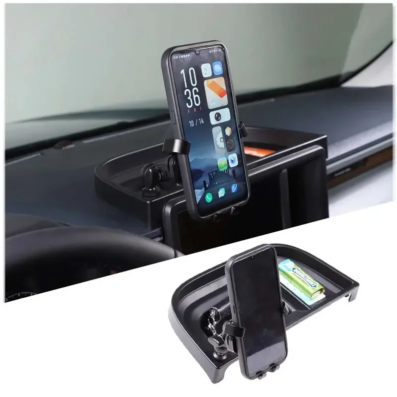 

For Ford Maverick 2022-2024 ABS black car navigation screen rear storage box mobile phone tray holder car interior accessories