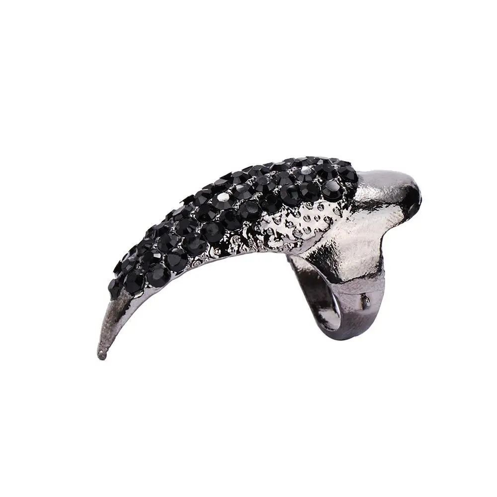 Punk Jewelry Cool Rock New Brand Eagle Claw Hook Ring Finger Nail Exquisite Gothic Punk Crystal Rhinestones