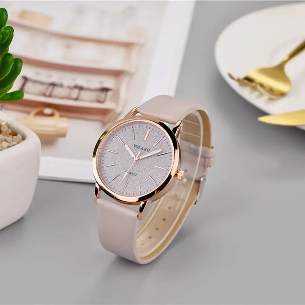 2022 Fashion Casual Ladies Quartz Wrist Watch Pink Simple Retro Women Watches Luxury Brand Female Vintage Leather Clock Luxury