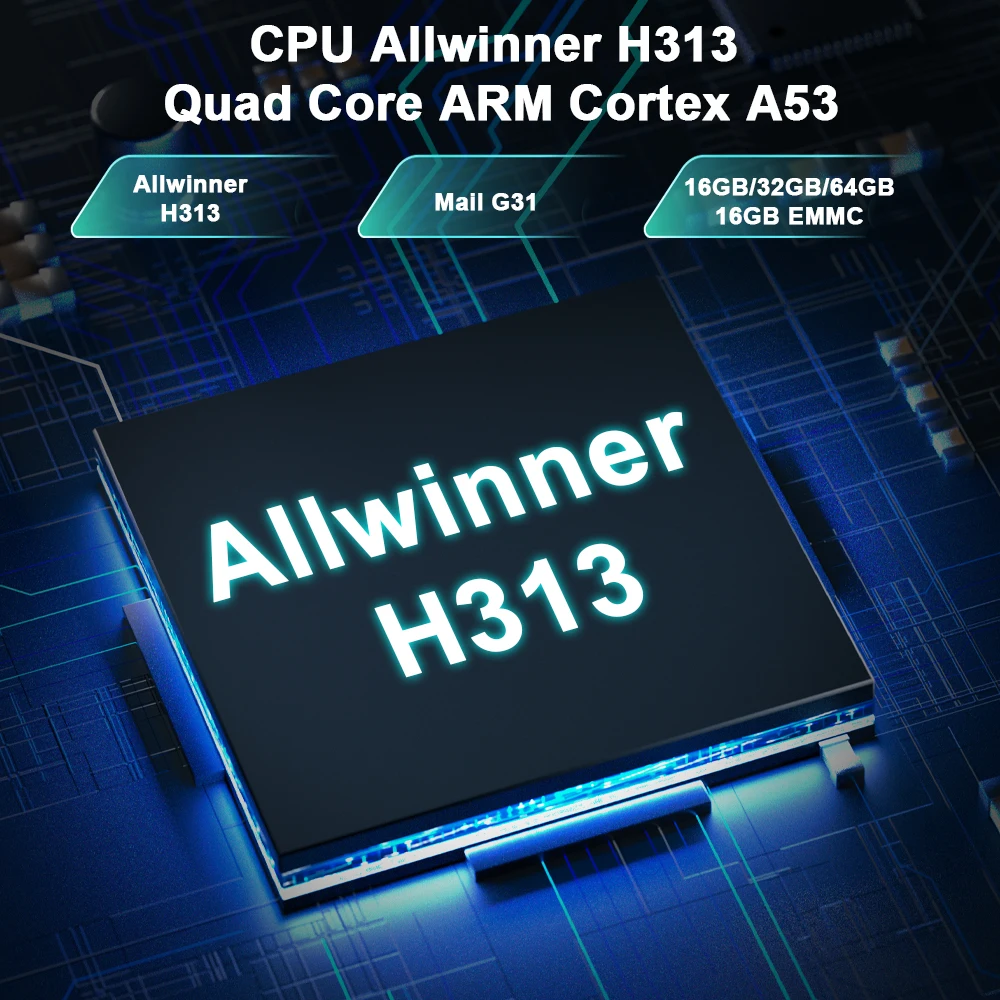 ترانسبيد-تي في بوكس أندرويد 10 ، BT5.0 ، واي فاي سريع ثلاثي الأبعاد ، Allwinner H313 ، 4K ، 16GB ، فك التشفير ، دعم 16GB