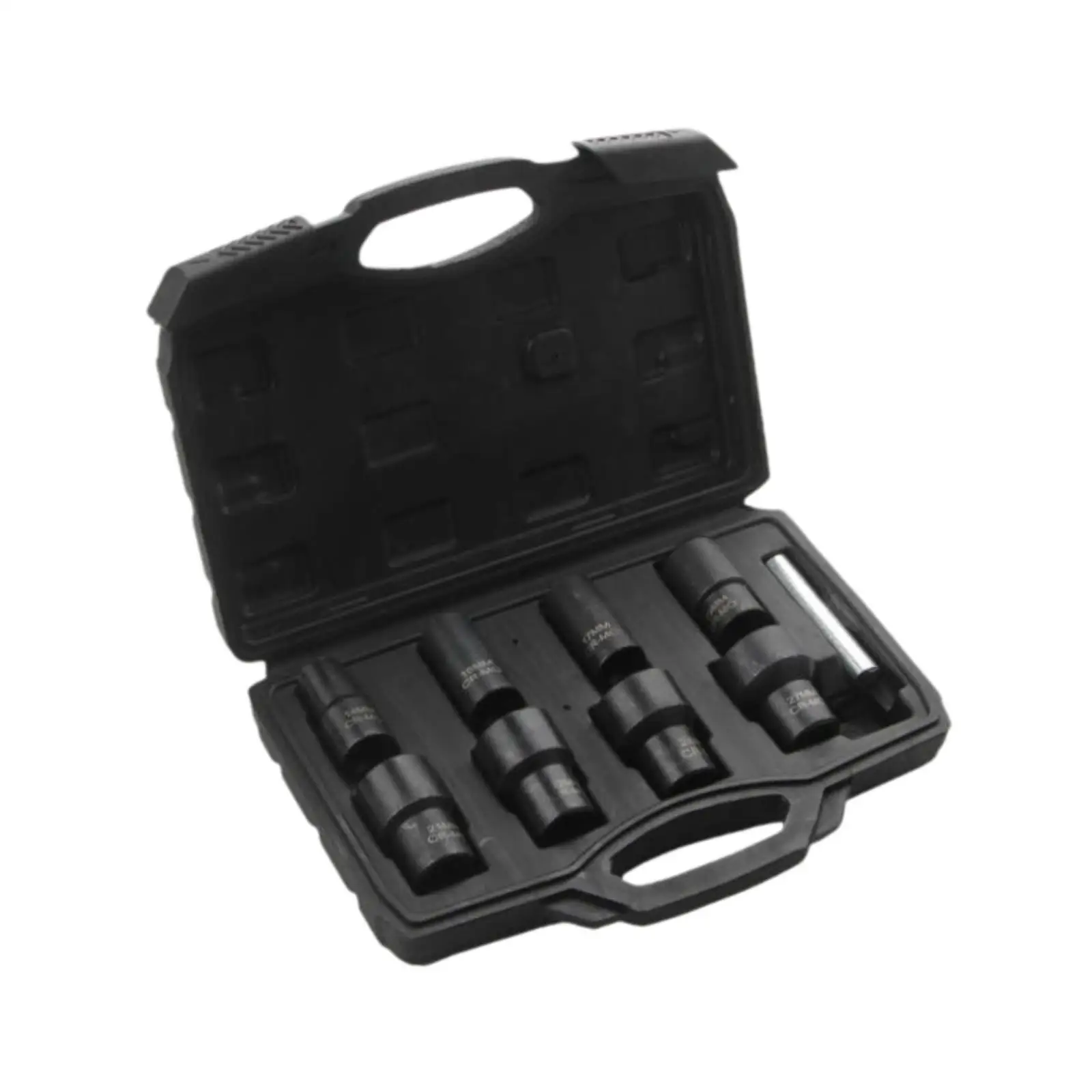 8Pcs Impact Socket Set Sturdy Repair Metric 14mm 16mm 17mm 19mm 21mm 22mm 24mm 27mm Home Use with Nut Removal Bar Nut Extractor