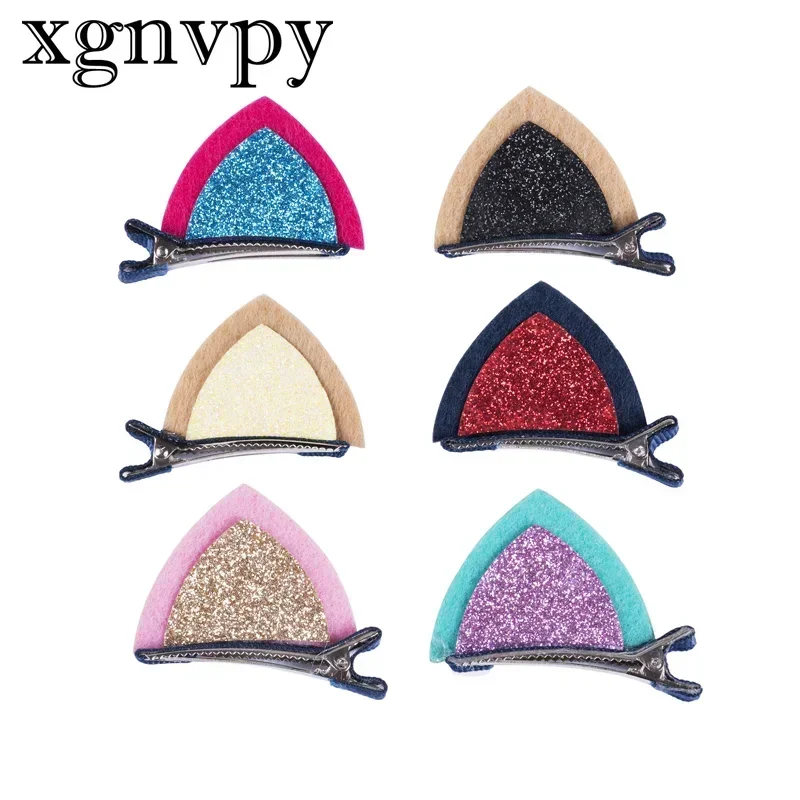 Xgnvpy Lovely Cute Newborn Kids Cat Ears Hair Clip Princess Baby Little Girl Cute Edge Clip Children's Hair Accessories