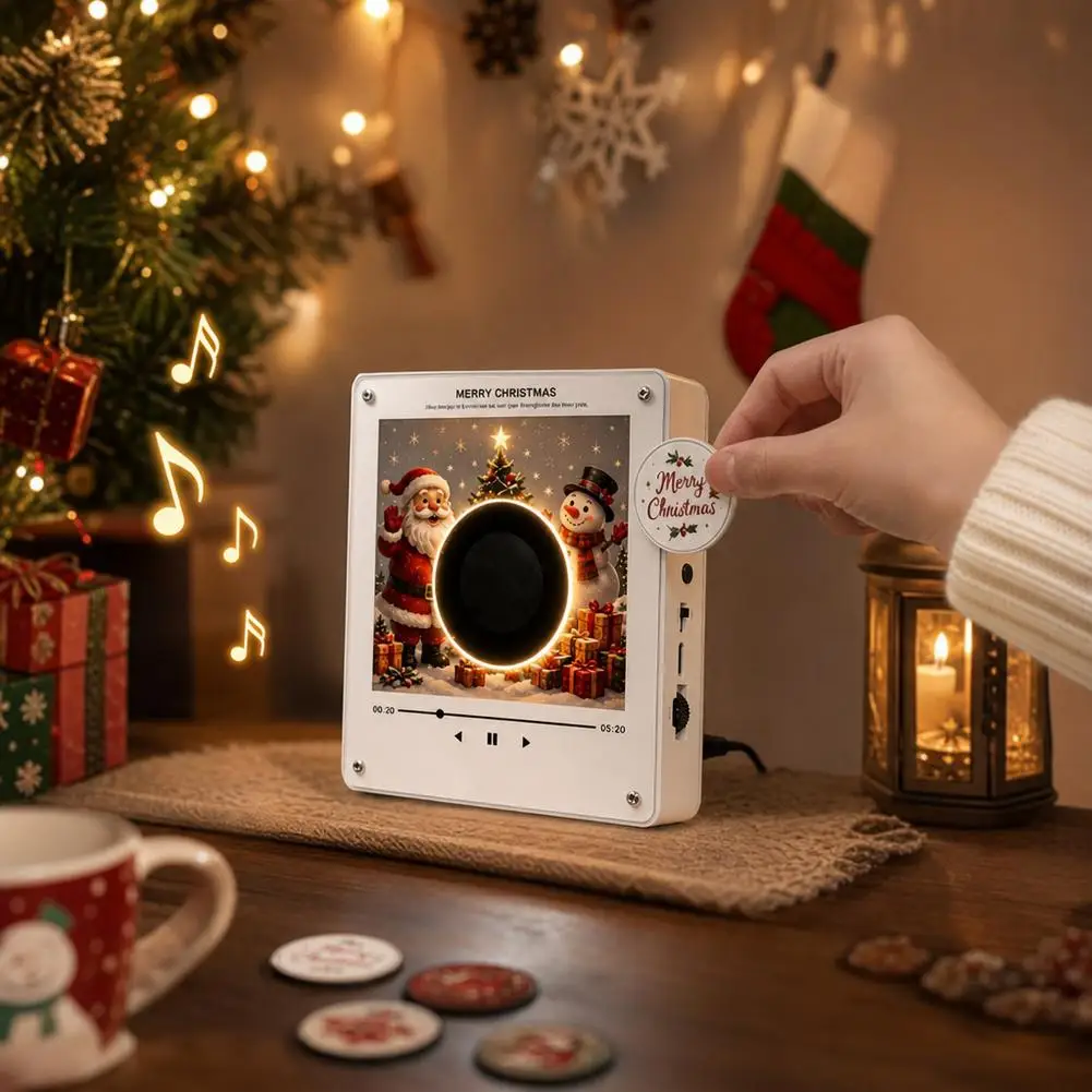 Retro Vinyl Record Refrigerator Magnet Christmas NFC Music Creative Gift Music Player 9 CDs Magnetic Decoration view 2