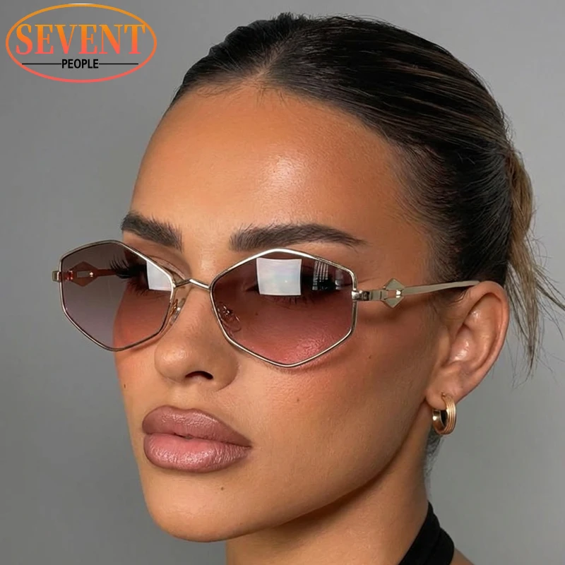 

Classic Hexagon Punk Sunglasses Women 2026 Luxury Brand Vintage Metal Frame Polygon Sun Glasses For Ladies Trendy Outdoor Shades