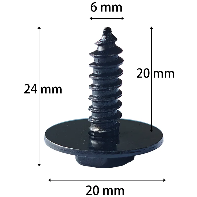 20 Stück 6,0 x 20 mm Sechskantschrauben aus Kohlenstoffstahl für Toyota, Honda, Ford, Auto-Stoßstange, Kotflügel, Schmutzfänger, Befestigungselemente, Autoteile – Detail 1