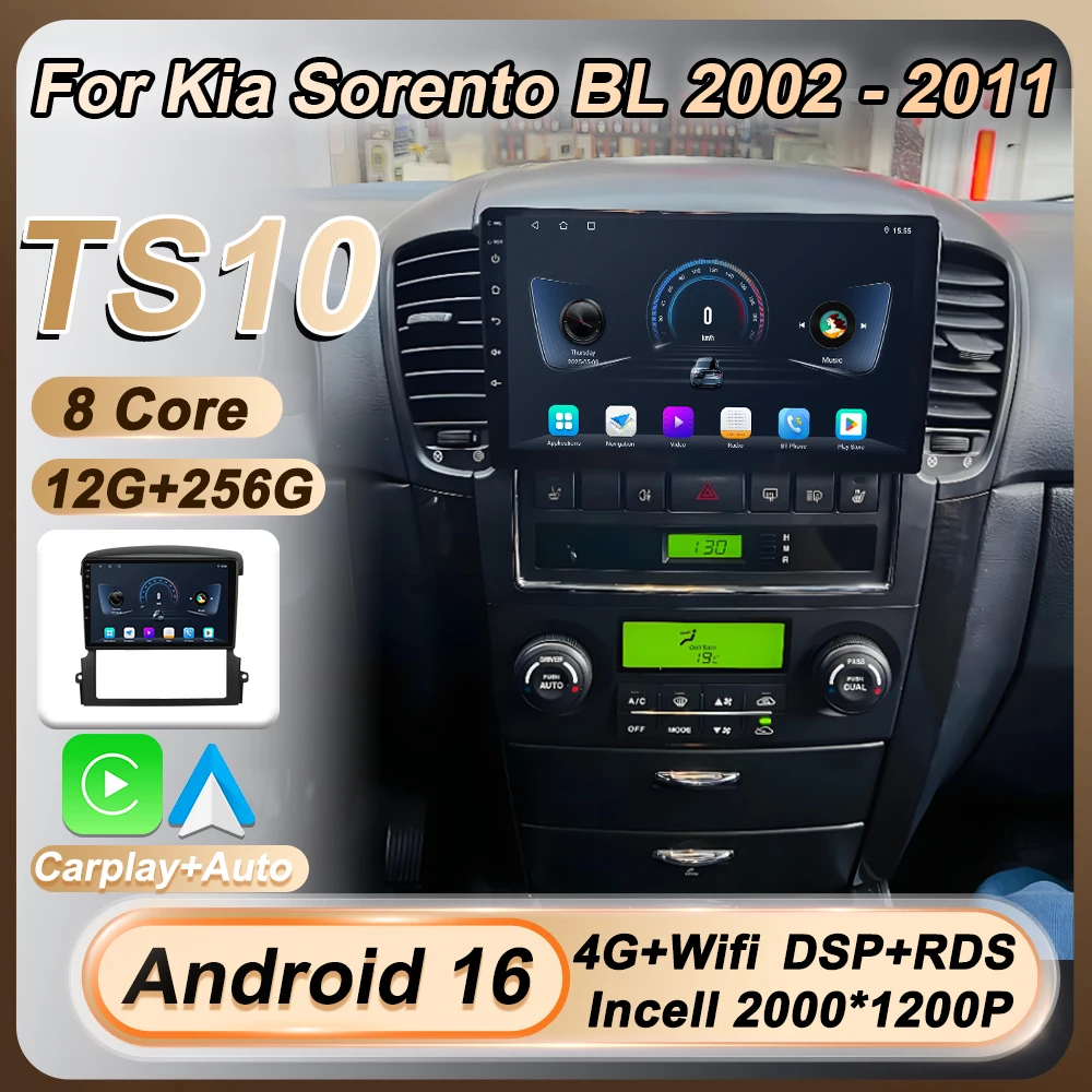 

For Kia Sorento BL 2002 - 2011 Stereo Android 16 Car Radio Multimedia Video Player Autoradio Touch Screen GPS BT 8 Core 5G Wifi