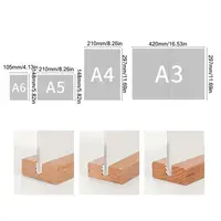 Double Sided Acrylic Sign Holder Wood Base A4/A5/A6 Size Bulletin Board Acrylic Material Table Top Display notice supplies 6