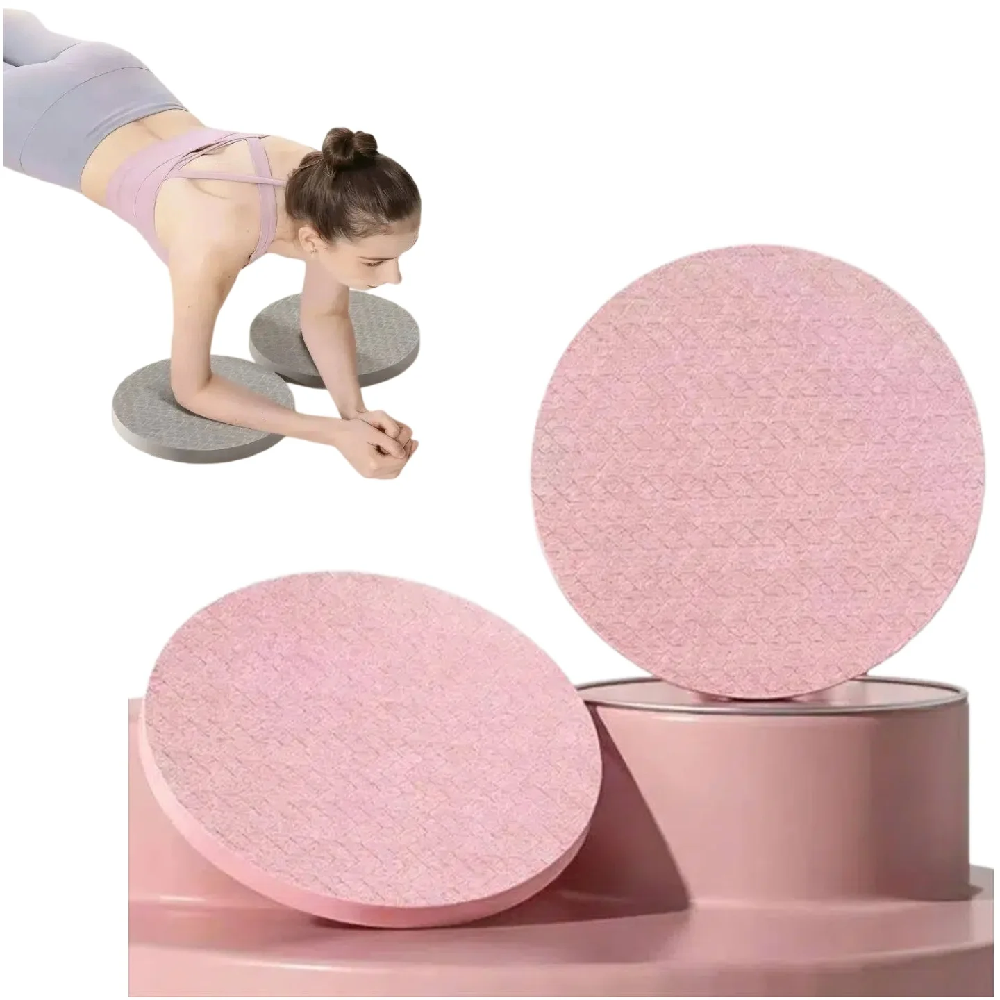 2pcs Yoga Knee Guard Foam Pilates Knee Guard Yoga Support Round Pads Anti Slip Fitness Anti Slip Pads for Knees, Elbows, Wrists