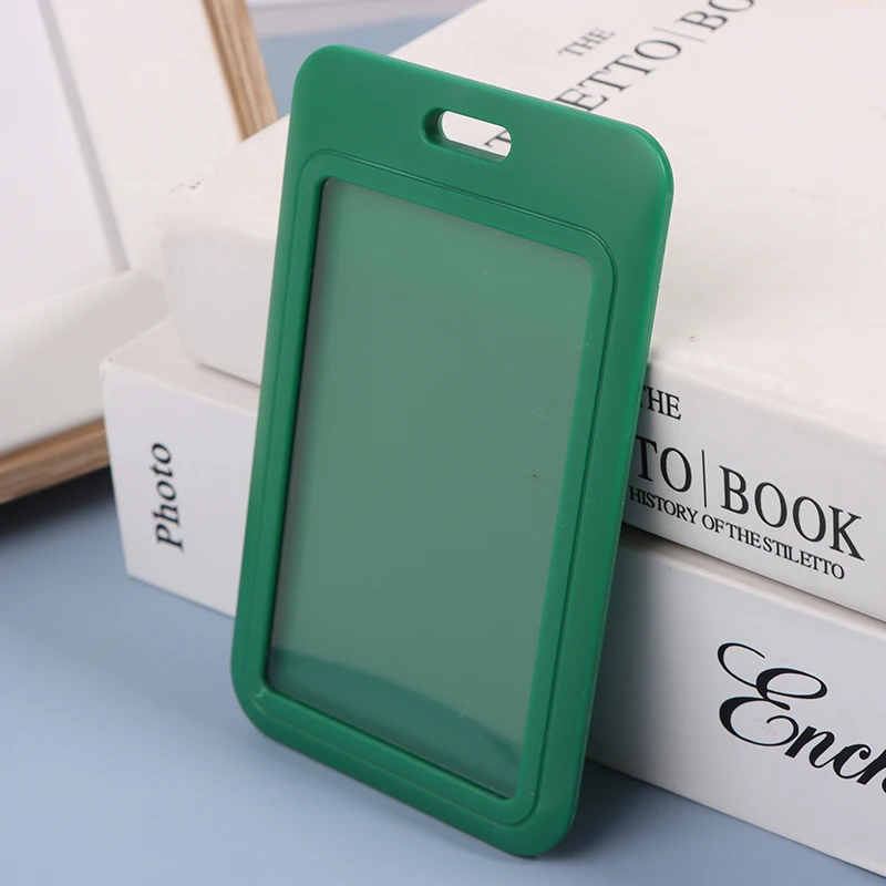 1Pc Two-Sided Credit Card Cover Hard Plastic Badge Holders With Slot For Event Staff Tag ID Card Holder Pass Strap