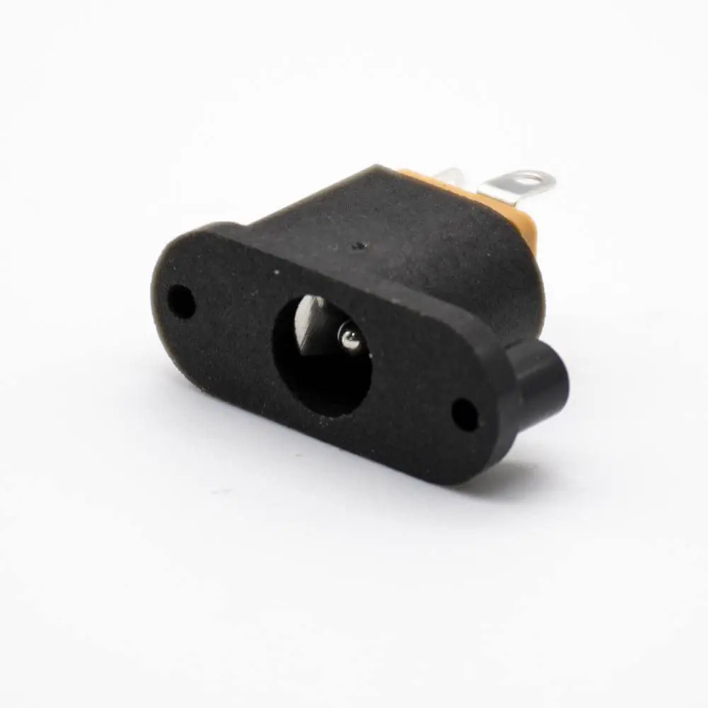 30PCS DC Connectors Jack 2 Holes Flange Panel Mount Through Hole Male Straight 6.3 * 2.0 Unshiled