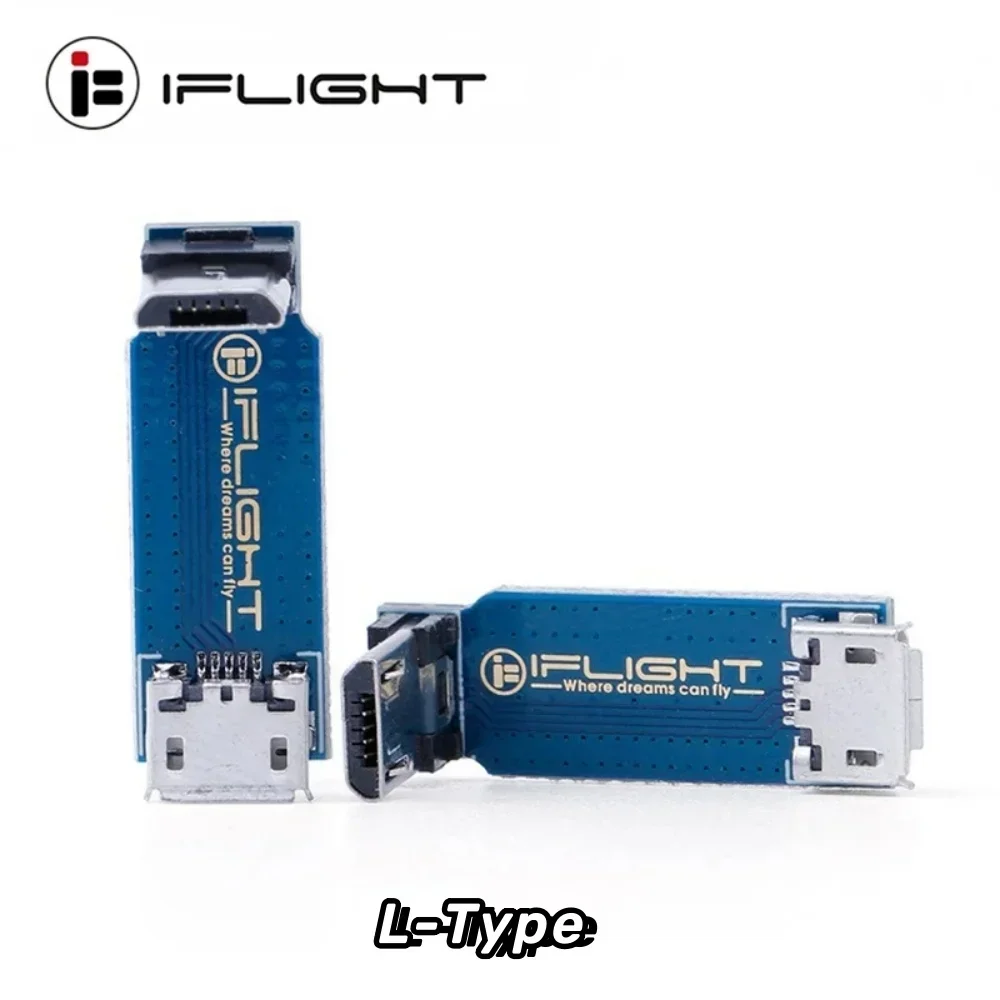 IFlight L-Type Adapter Plate Micro USB Male To Female Extension Board  for RC FPV Racing Flight Controller DIY Parts