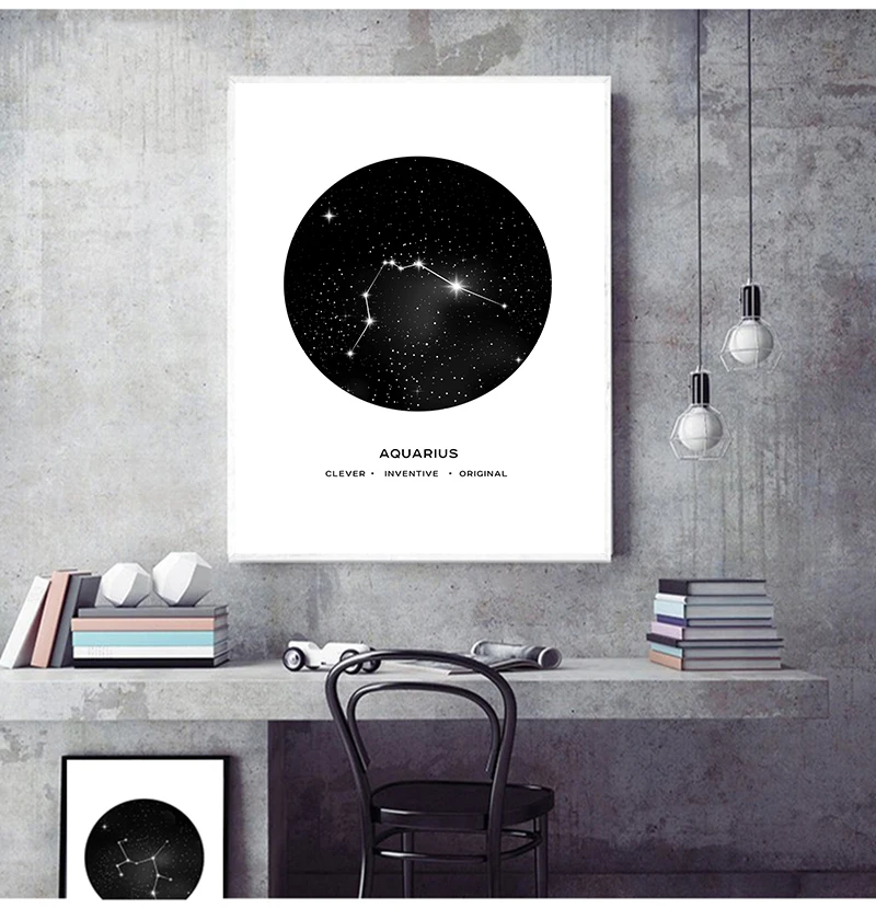 Geometric Painting Nordic Kids Decoration Pictur Constellation Nursery Wall Art Canvas Poster Prints Astrology Sign Minimalist