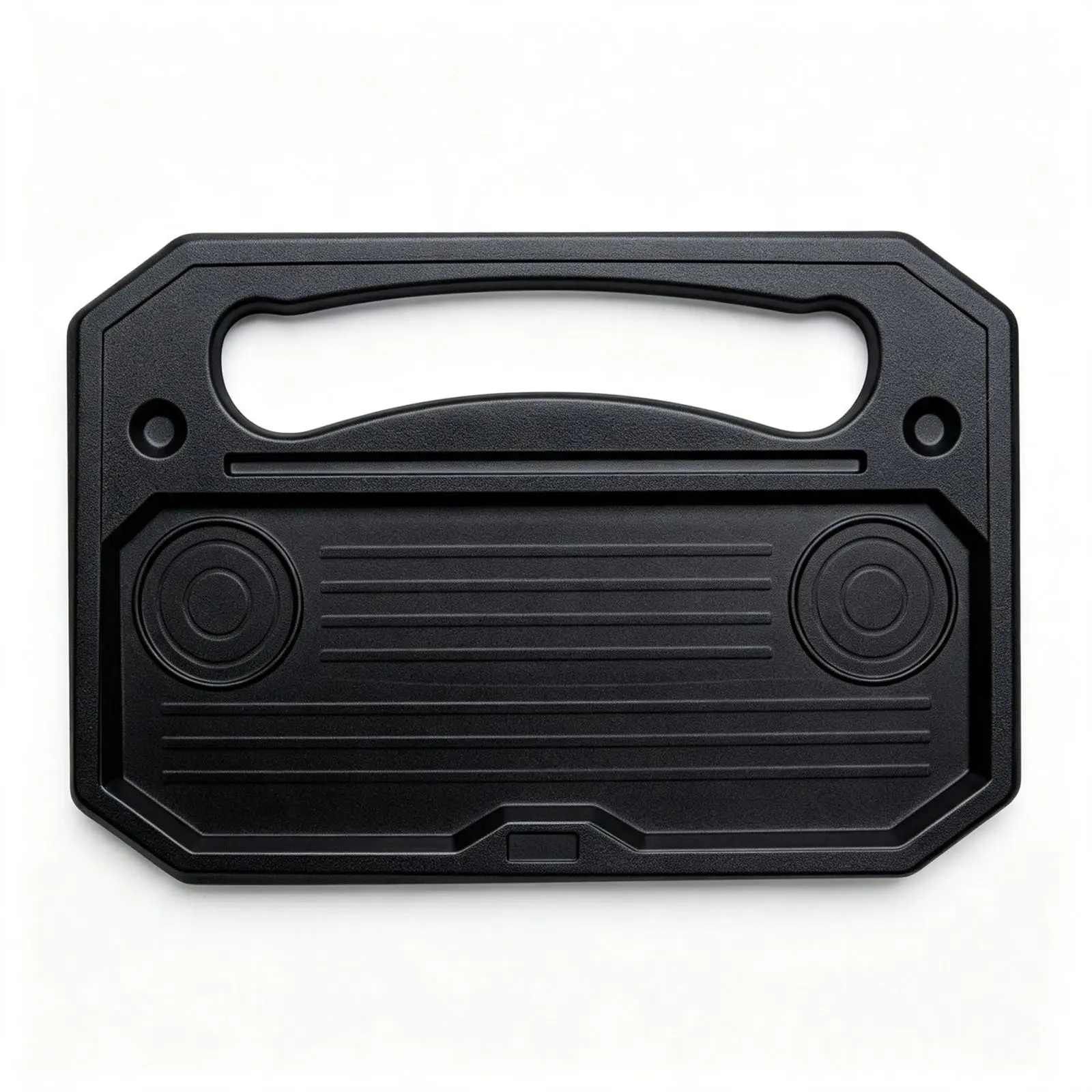 Dual‑Sided Car Steering Wheel Desk, Reversible Black Multipurpose Vehicle Tray for Laptop Food Drinks, Travel Work Organizer